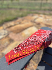 Dog Bless Texas Chain Stitch Bandana
