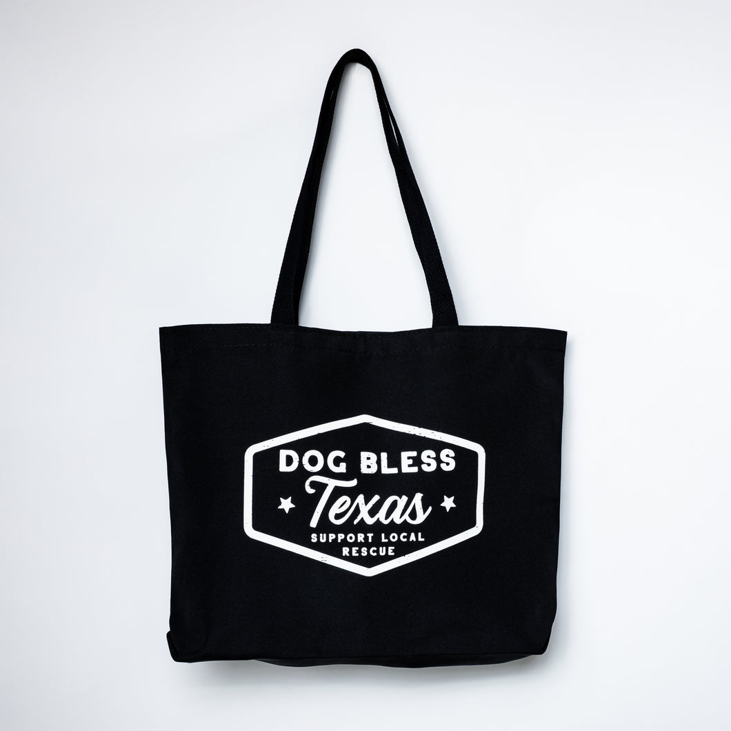 Dog Bless Texas Tote in Black