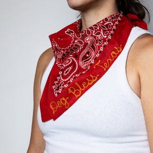 Dog Bless Texas Chain Stitch Bandana
