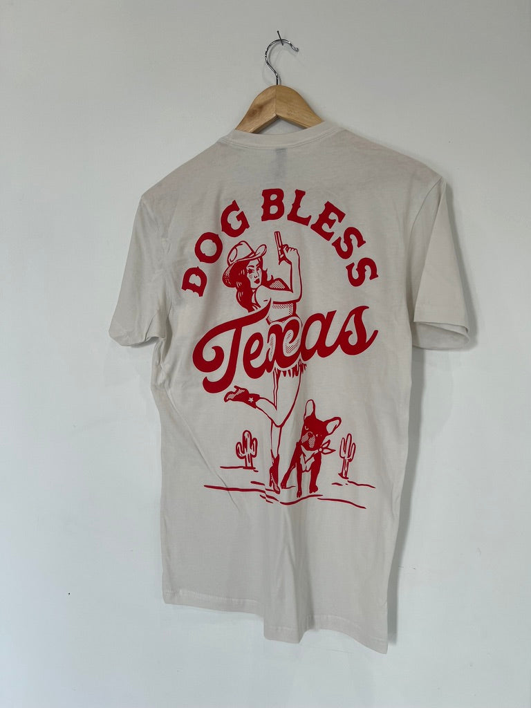 Dog Bless Texas Pinup Cowgirl Tee